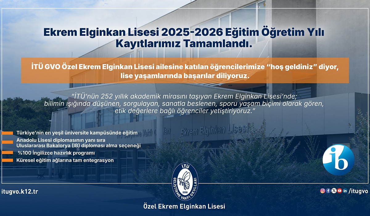İTÜ GVO EEL 2025-2026 Kayıtlar Tamamlandı-Temmuz 2025  
